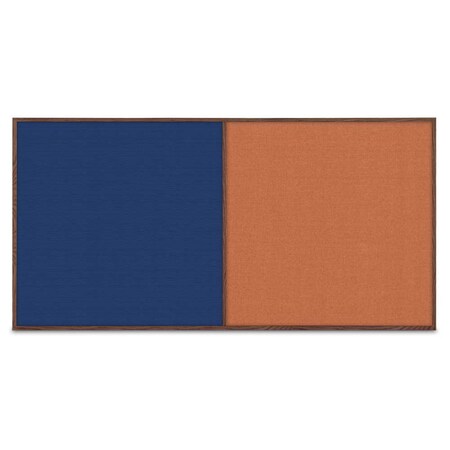 United Visual Products Enclosed Corkboard, 1 Door, 72"x48", 4" Fra UV3412-BLACK-CLOUD